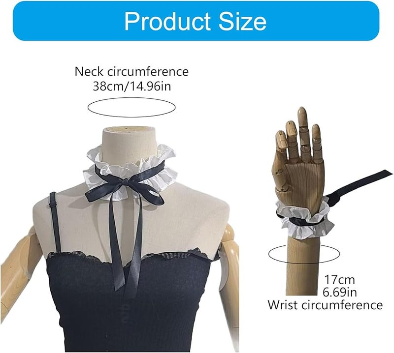 طقم كولار وأساور ميد أنيمي من الدانتيل المكشكش قابل للتعديل لتصوير الكوزبلاي - Image 4